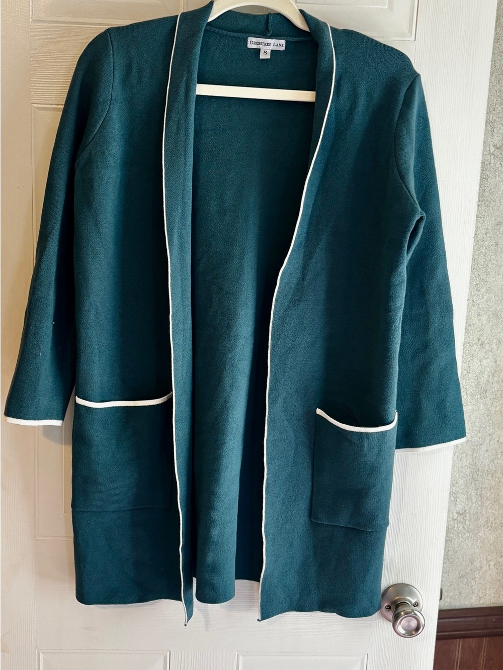 Crosstree Lane NWT Teal Open Front Long Cardigan Small $99